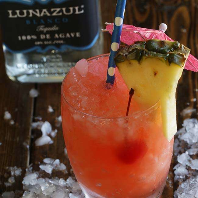 Pineapple Cherry Tequila Slushy