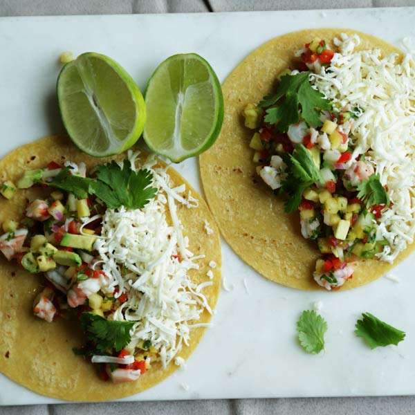 Shrimp Ceviche Taco Recipe with Cotija Cheese
