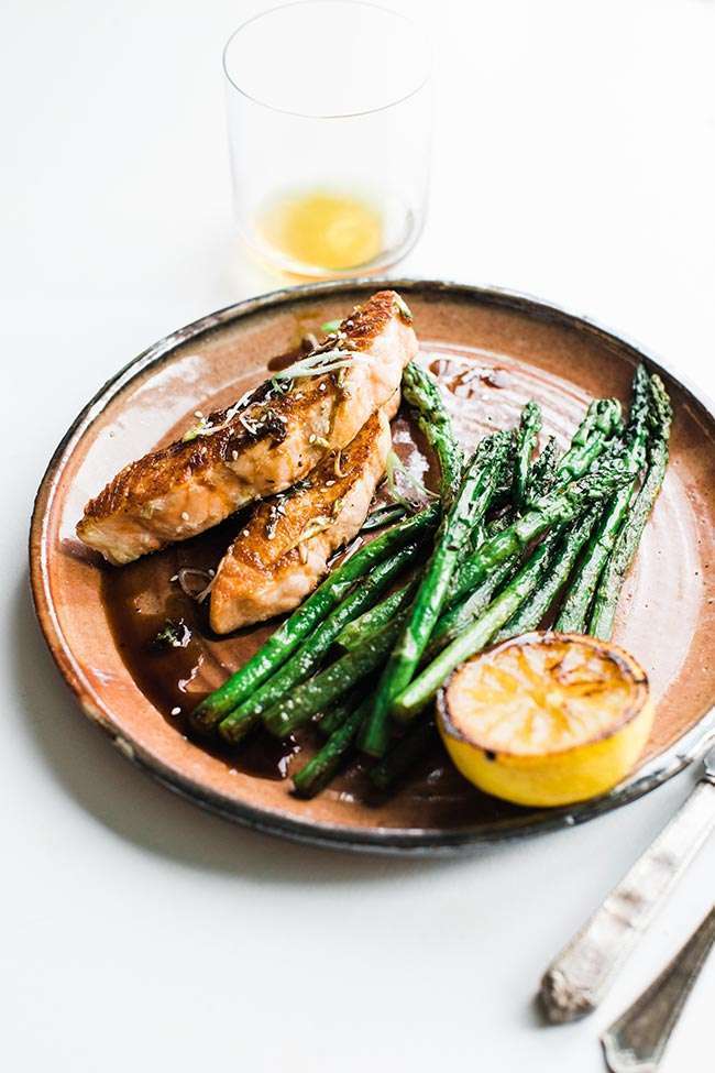 Bourbon Glazed Salmon Recipe With Grilled Asparagus Chef Billy Parisi