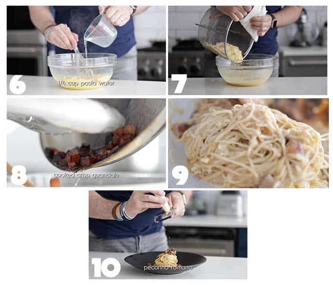 step by step procedures to making spaghetti carbonara