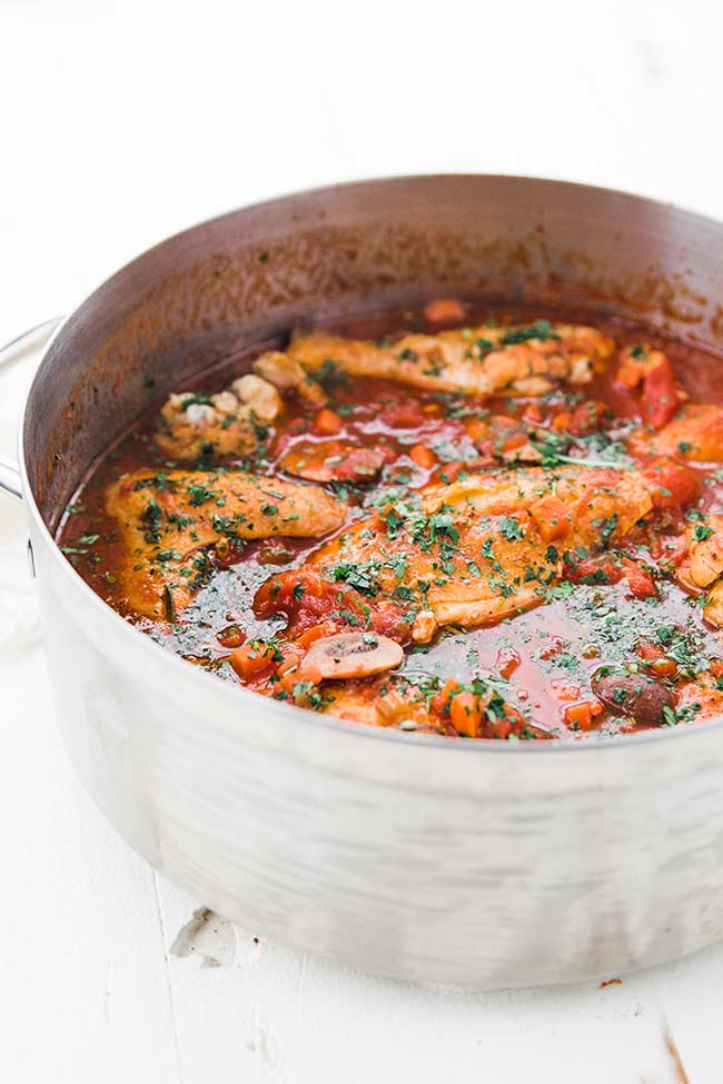 authentic chicken cacciatore