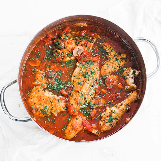 Classic Chicken Cacciatore Recipe - Chef Billy Parisi