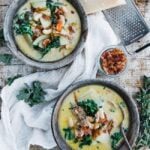 zuppa toscana served with bacon and kale