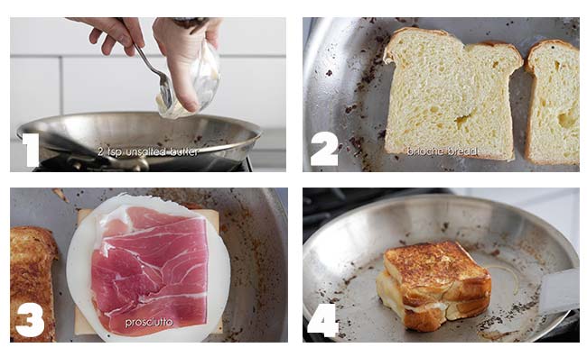 step by step procedures to make a grilled cheese