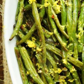 roasted green beans with garlic and lemon