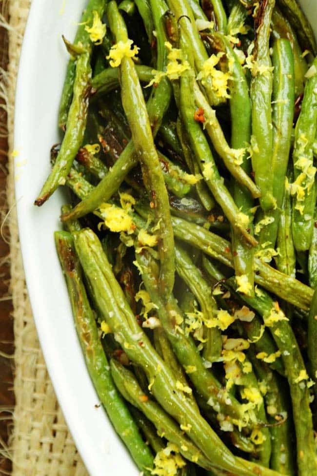 roasted green beans with garlic and lemon