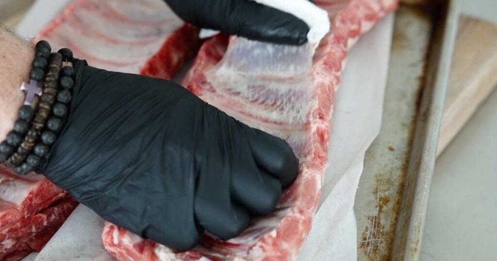 removing the membrane from ribs