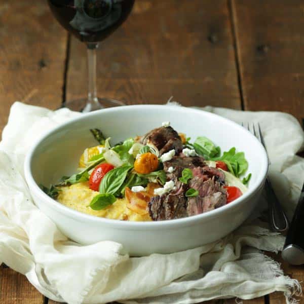 Grilled Skirt Steak Recipe with Creamy Polenta