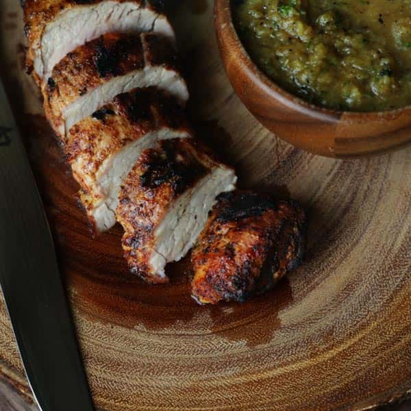 Grilled Pork Tenderloin Recipe with Roasted Pineapple Salsa