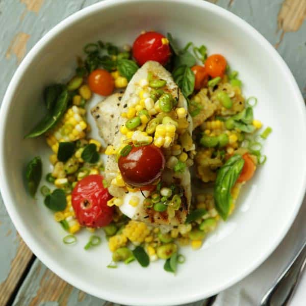 Grilled Sea Bass and Corn Salsa Recipe with Hatch Chiles