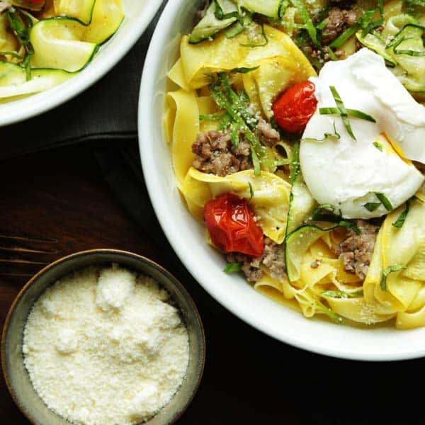 Pappardelle Pasta Recipe with Sausage and Vegetables