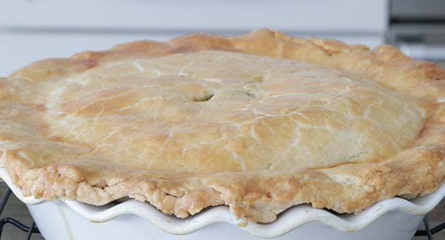 cooling a baked turkey pot pie