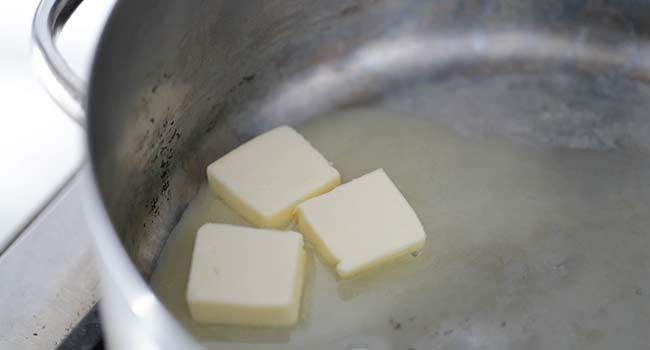 melting butter in a pot