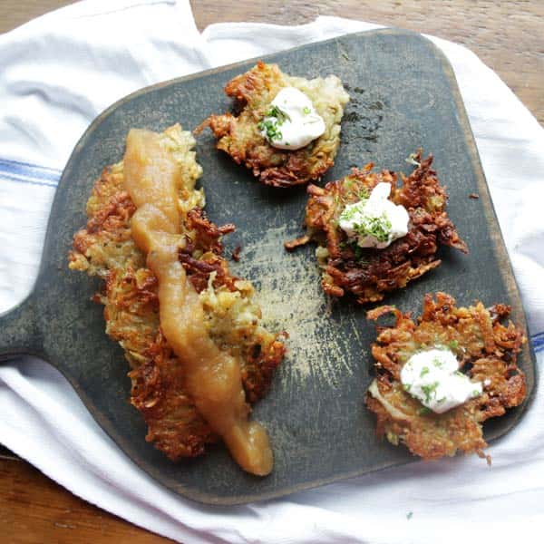 Potato Latkes Recipe with Homemade Applesauce