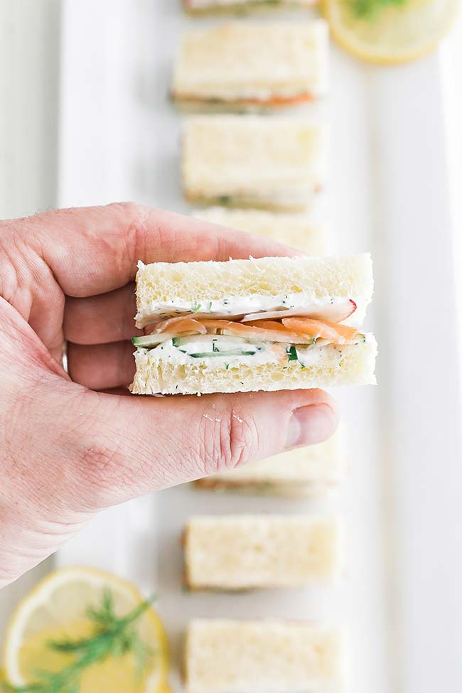 smoked salmon tea sandwiches