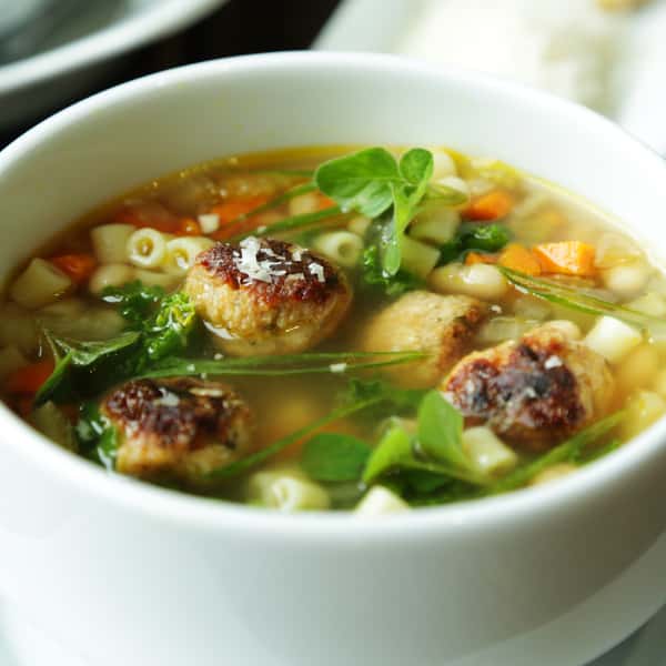 Chicken Meatball and Vegetable Noodle Soup
