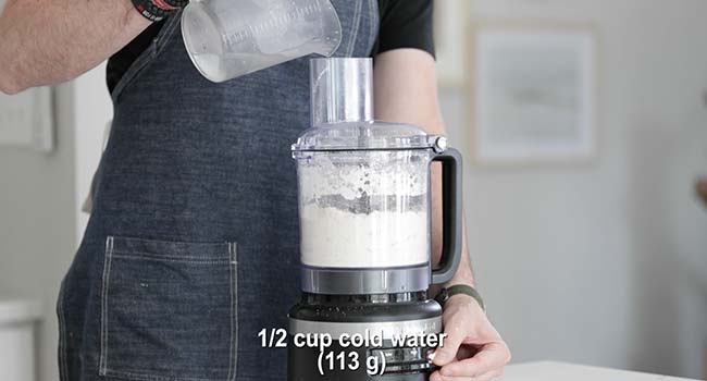 making a pie crust in a food processor