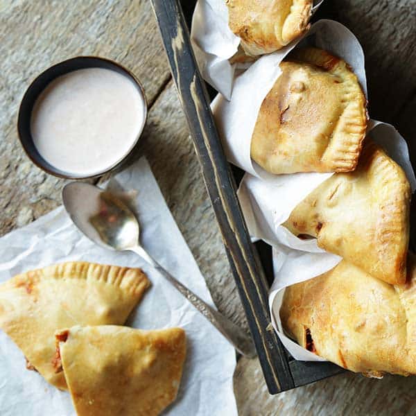 Sloppy Joe Stuffed Empanadas with Buffalo Ranch Sauce