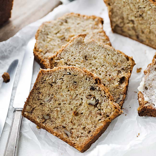 sliced of banana bread