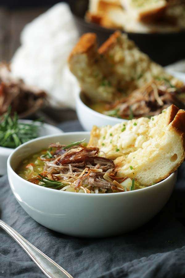 Pork Confit and Split Pea Soup Recipe