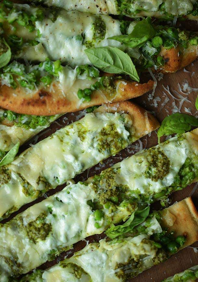 Pea and Pesto Naan Bread Recipe