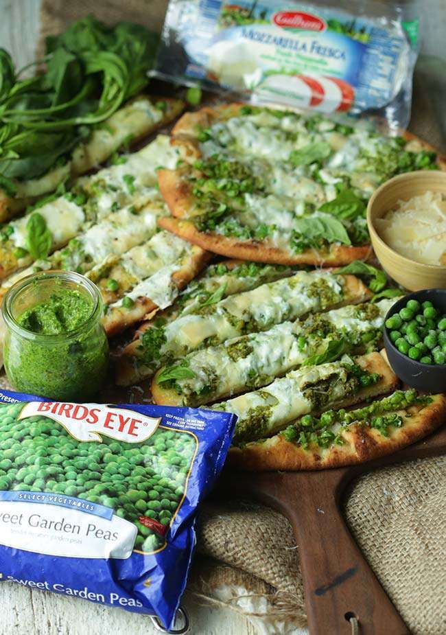 Pea and Pesto Naan Bread Recipe