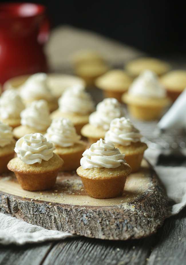 Mini Cornmeal Cupcakes with Maple Butter Cream Mini Cornmeal Cupcakes with Maple Butter Cream