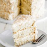 slice of coconut cake