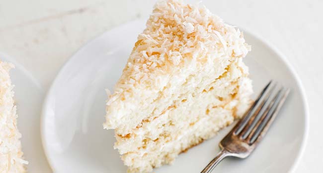 slice of toasted coconut cake