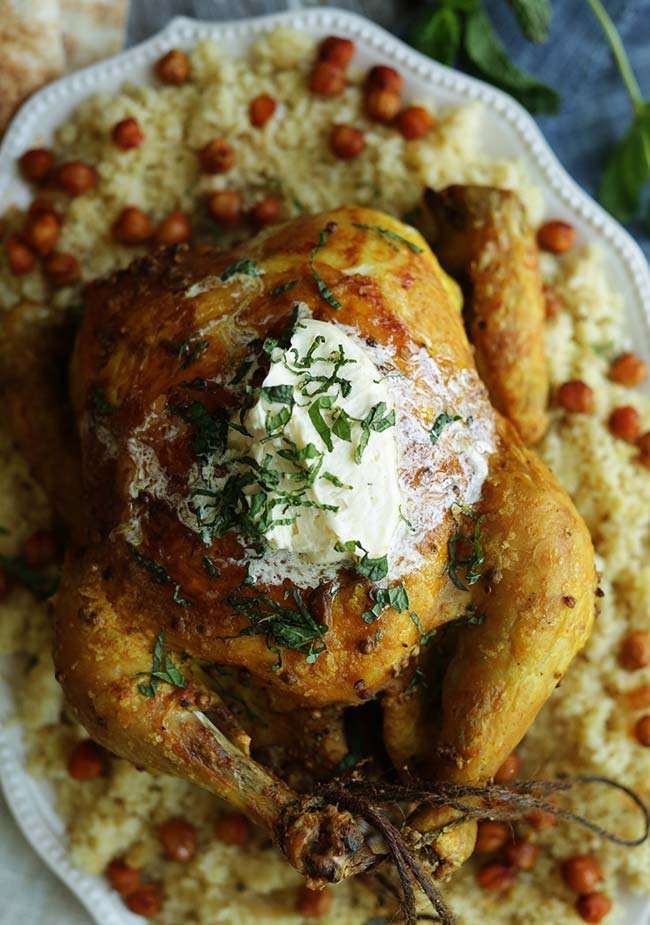 Turmeric Chicken with Honey Butter and Coconut Cous Cous