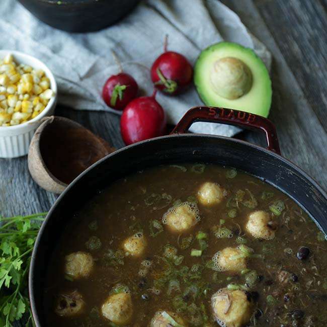 Black Bean Soup Recipe with Chicken and Masa Dumplings