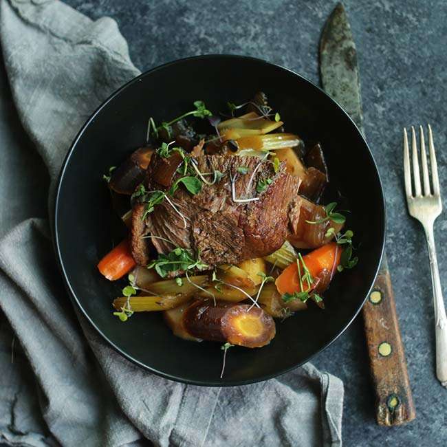 Slow Cooker Pot Roast Recipe in Stout Beer