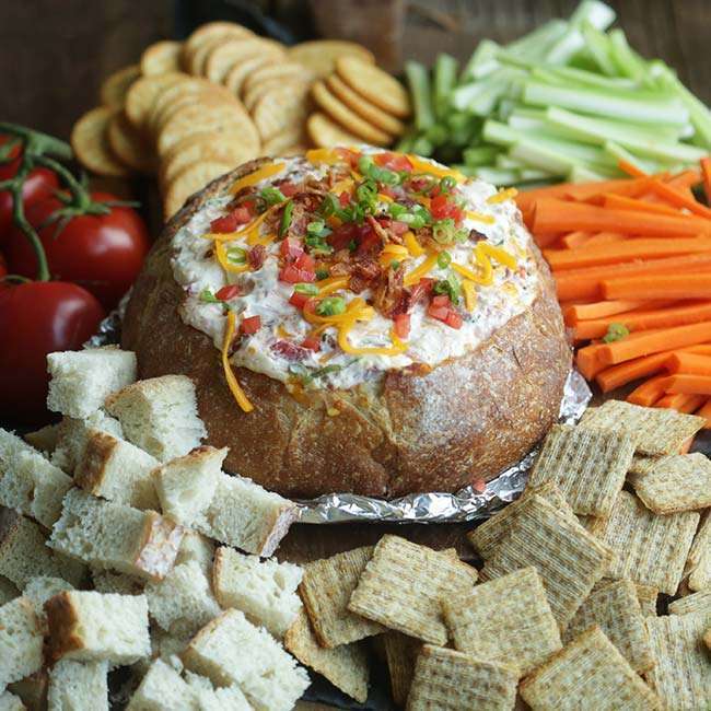 BLT Dip Stuffed Bread Bowl Recipe