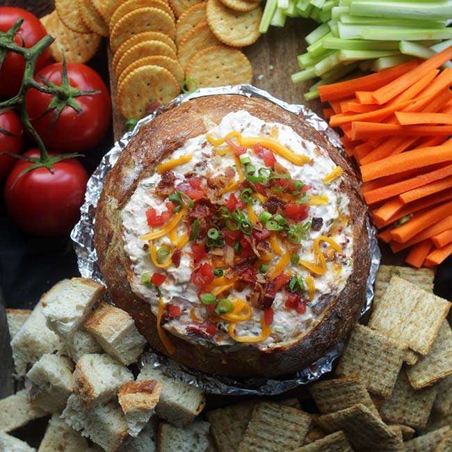 BLT Stuffed Bread Bowl Dip Recipe Chef Billy Parisi