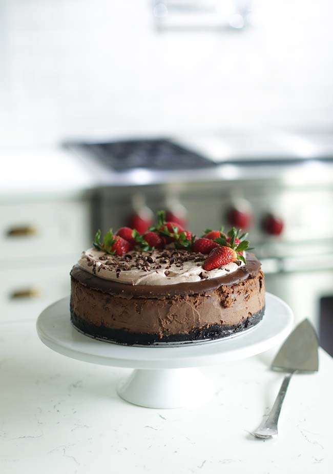 Chocolate Cheesecake Recipe with Fresh Strawberries Story - Chef Billy  Parisi