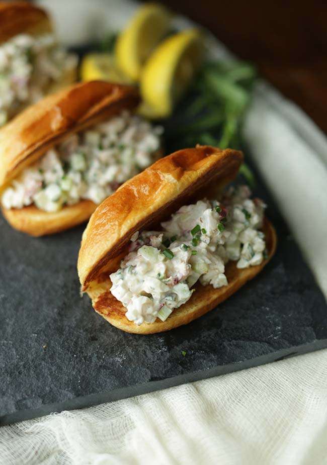 Lobster Roll Recipe with Mayonnaise on Brioche Buns