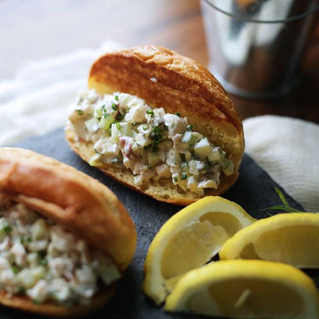 Lobster Roll Recipe with Mayonnaise on Brioche Buns