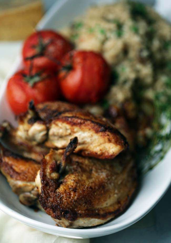 Truffle Butter Risotto Recipe with Roast Chicken and Herbs Chef Billy