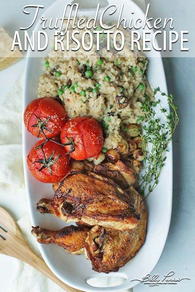 Truffle Butter Risotto Recipe with Roast Chicken and Herbs Chef Billy