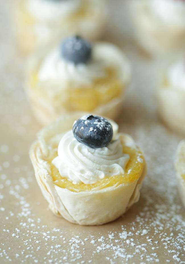 Mini Lemon Tart Recipe with Phyllo Dough and Fresh Berries