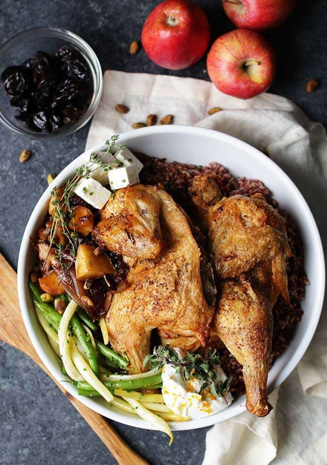 Baked Chicken Recipe With Wild Rice And Apples And Plums