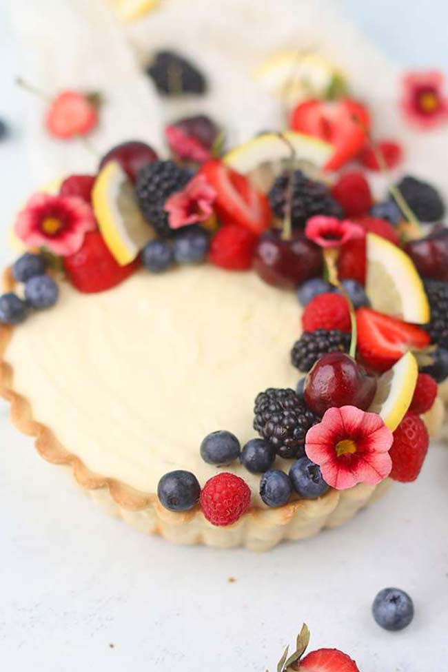 lemon tart with berries