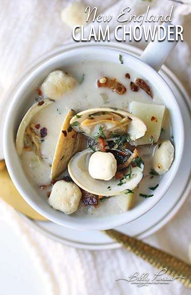 New England Clam Chowder Recipe with Fresh Steamed Clams