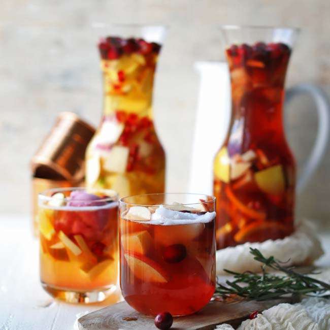 Fall Sangria Recipe with Apples and Cranberries