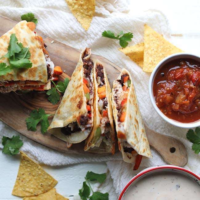 Vegetable Quesadillas Recipe with Chipotle Ranch Sauce Chef Billy Parisi