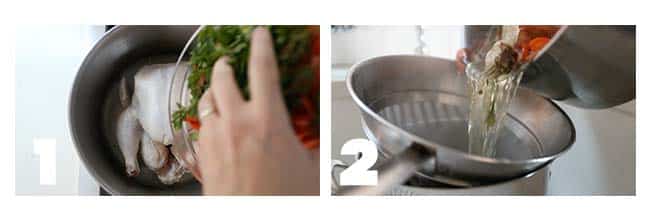 quick step by step procedures to make a homemade chicken broth