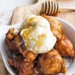 apple fritters with ice cream