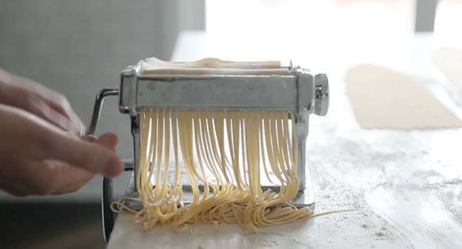 cutting pasta dough