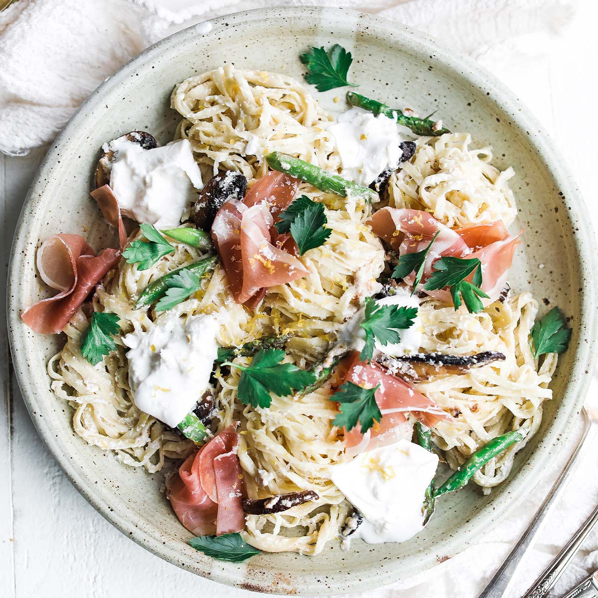 Prosciutto Pasta With Burrata And Mushrooms Chef Billy Parisi Prosciutto Pasta With Burrata And Mushrooms Chef Billy Parisi