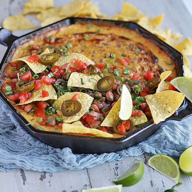 Loaded Cowboy Queso Dip Recipe with Pinto Beans Chef Billy Parisi